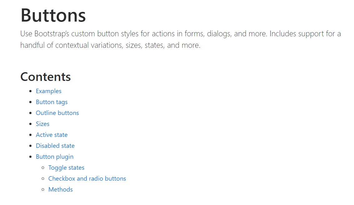 Bootstrap buttons official  information