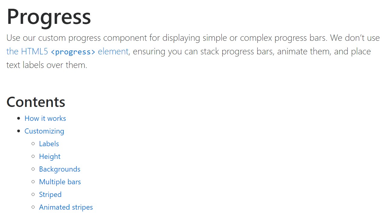 Bootstrap progress bar  formal documentation