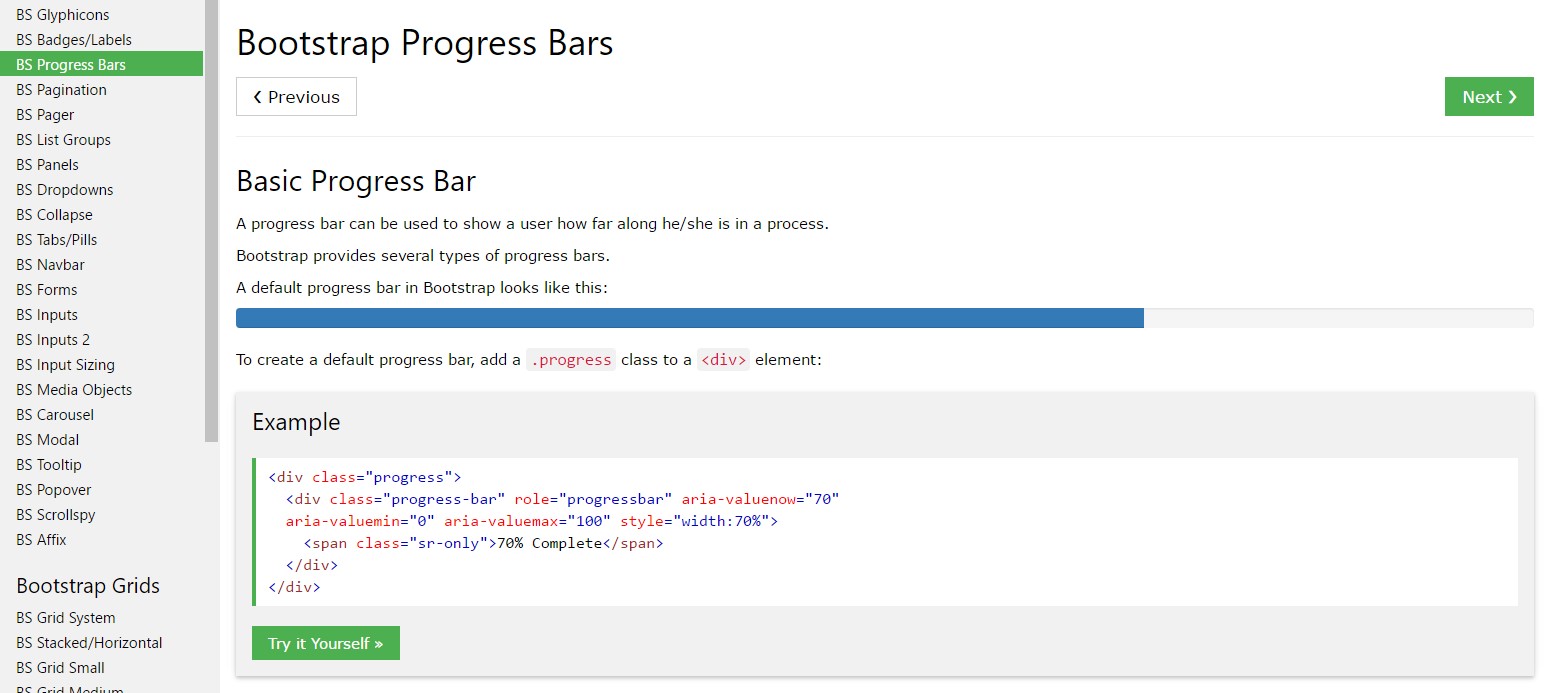 Bootstrap progress bar  guide