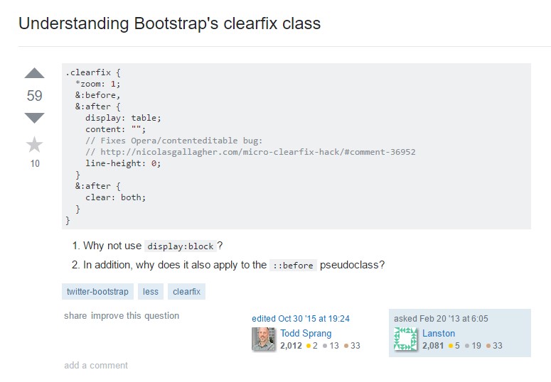  Recognizing Bootstrap's clearfix class