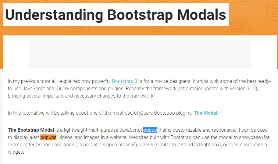  Yet another  helpful article  concerning Bootstrap Modal Popup