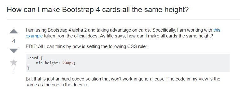 Insights on how can we form Bootstrap 4 cards  all the same tallness?