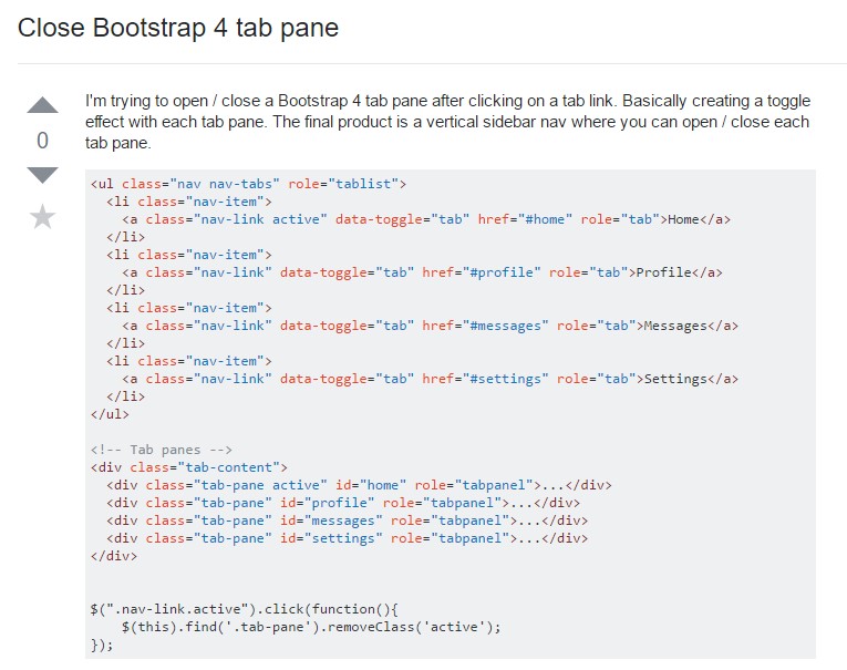 How to  close up Bootstrap 4 tab pane