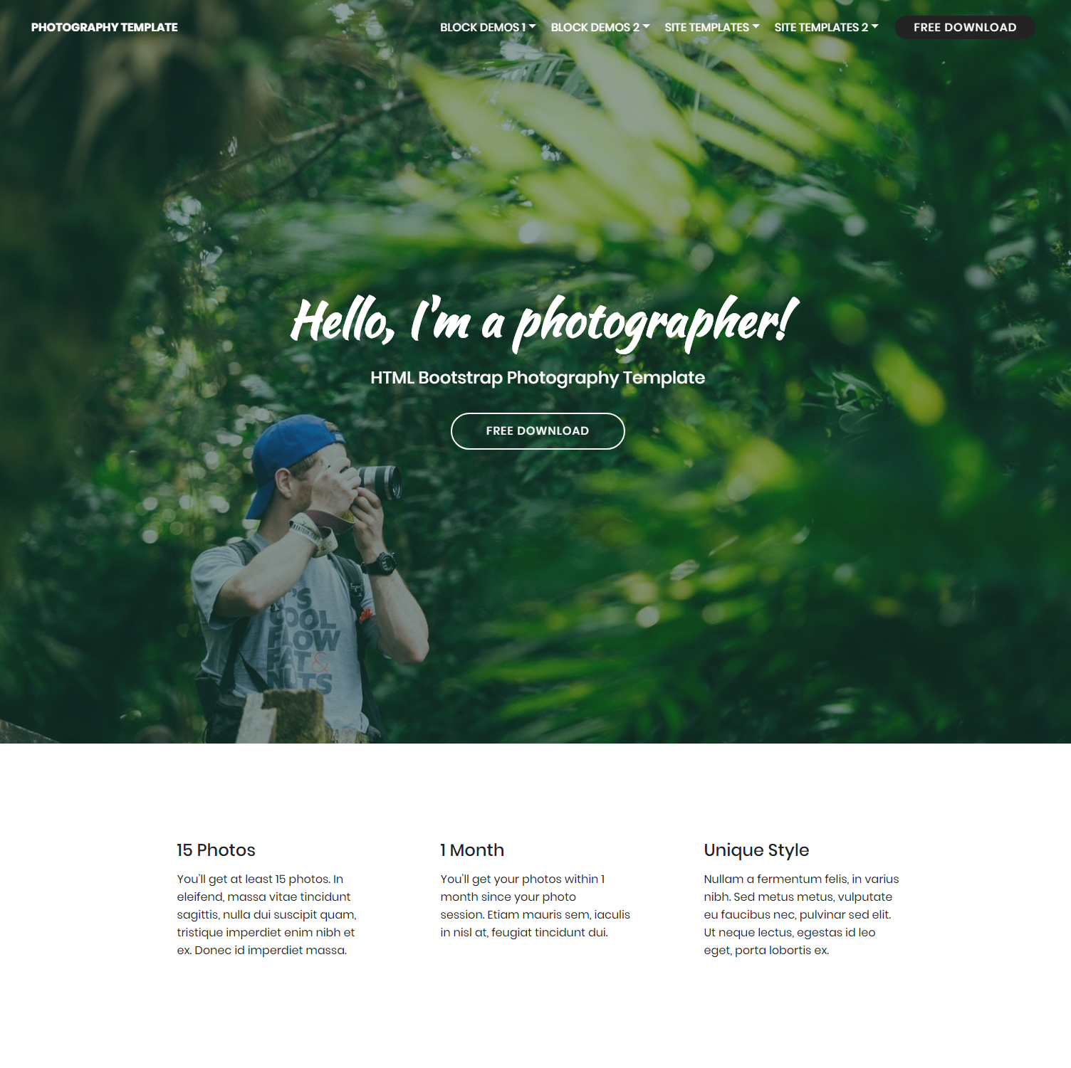 Free Download Bootstrap Photography Templates